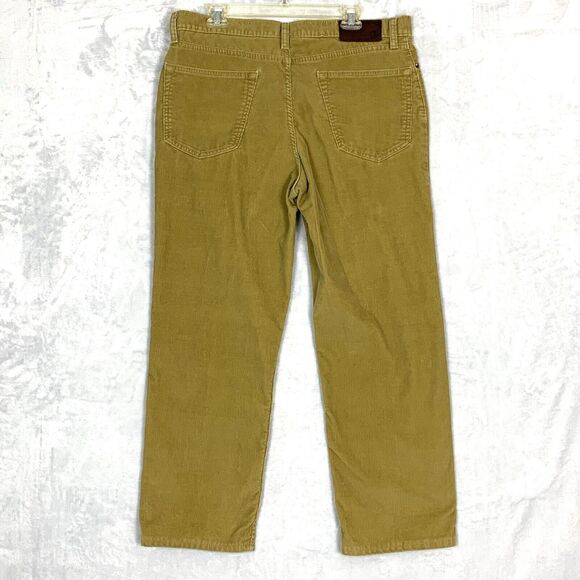 Lands End Pants Mens 37 X 28 Beige Chino Corduroy Khaki Casual Preppy - Picture 4 of 8